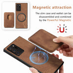 Til Samsung Galaxy Note20 Ultra / Note20 Ultra 5G Magnetisk Etui Retro Læder + TPU Telefoncover med Aftagelig Kortplads