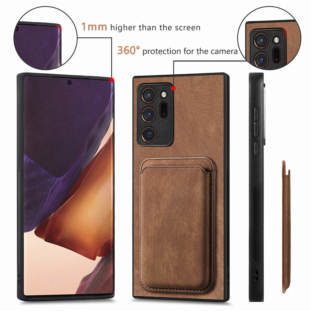 Til Samsung Galaxy Note20 Ultra / Note20 Ultra 5G Magnetisk Etui Retro Læder + TPU Telefoncover med Aftagelig Kortplads