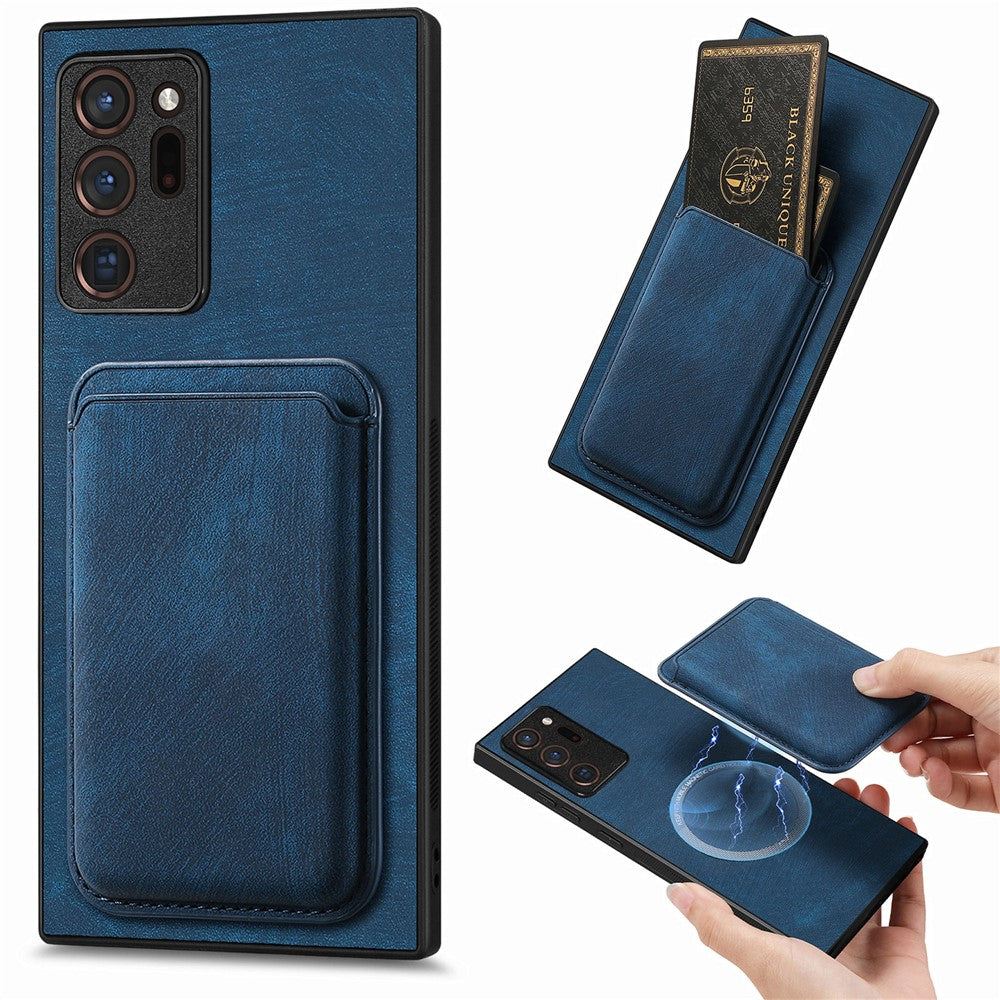 Til Samsung Galaxy Note20 Ultra / Note20 Ultra 5G Magnetisk Etui Retro Læder + TPU Telefoncover med Aftagelig Kortplads