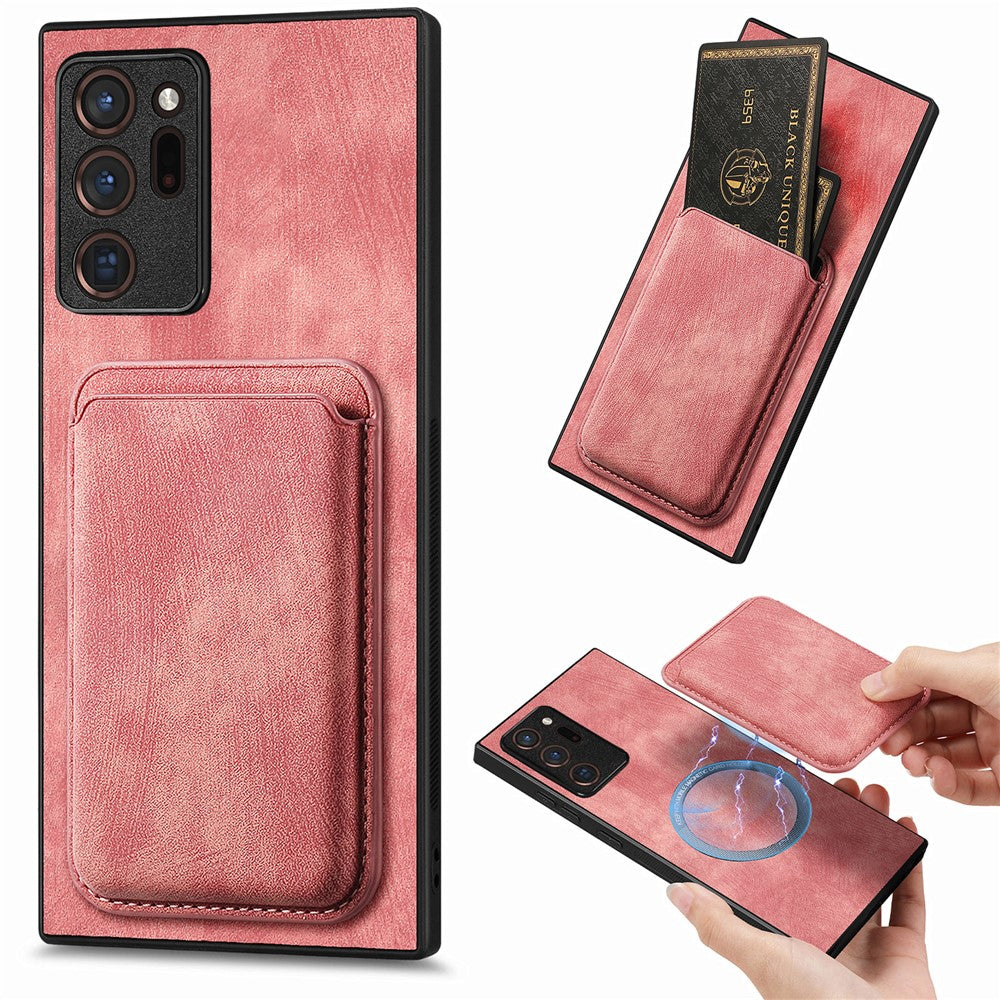Til Samsung Galaxy Note20 Ultra / Note20 Ultra 5G Magnetisk Etui Retro Læder + TPU Telefoncover med Aftagelig Kortplads