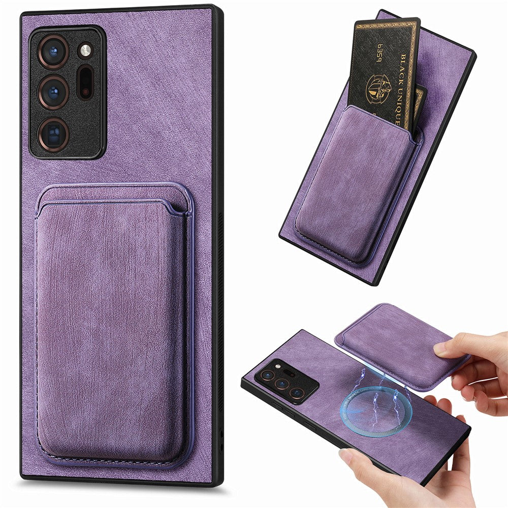 Til Samsung Galaxy Note20 Ultra / Note20 Ultra 5G Magnetisk Etui Retro Læder + TPU Telefoncover med Aftagelig Kortplads