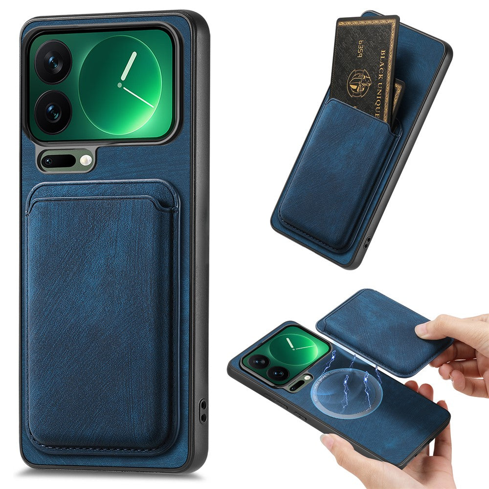 For Xiaomi 17 Pro Magnetic Case Retro Leather + TPU Phone Cover with Detachable Card Slot