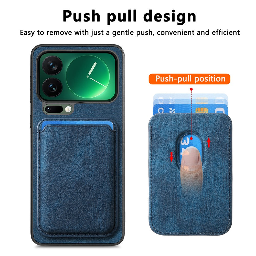 For Xiaomi 17 Pro Magnetic Case Retro Leather + TPU Phone Cover with Detachable Card Slot
