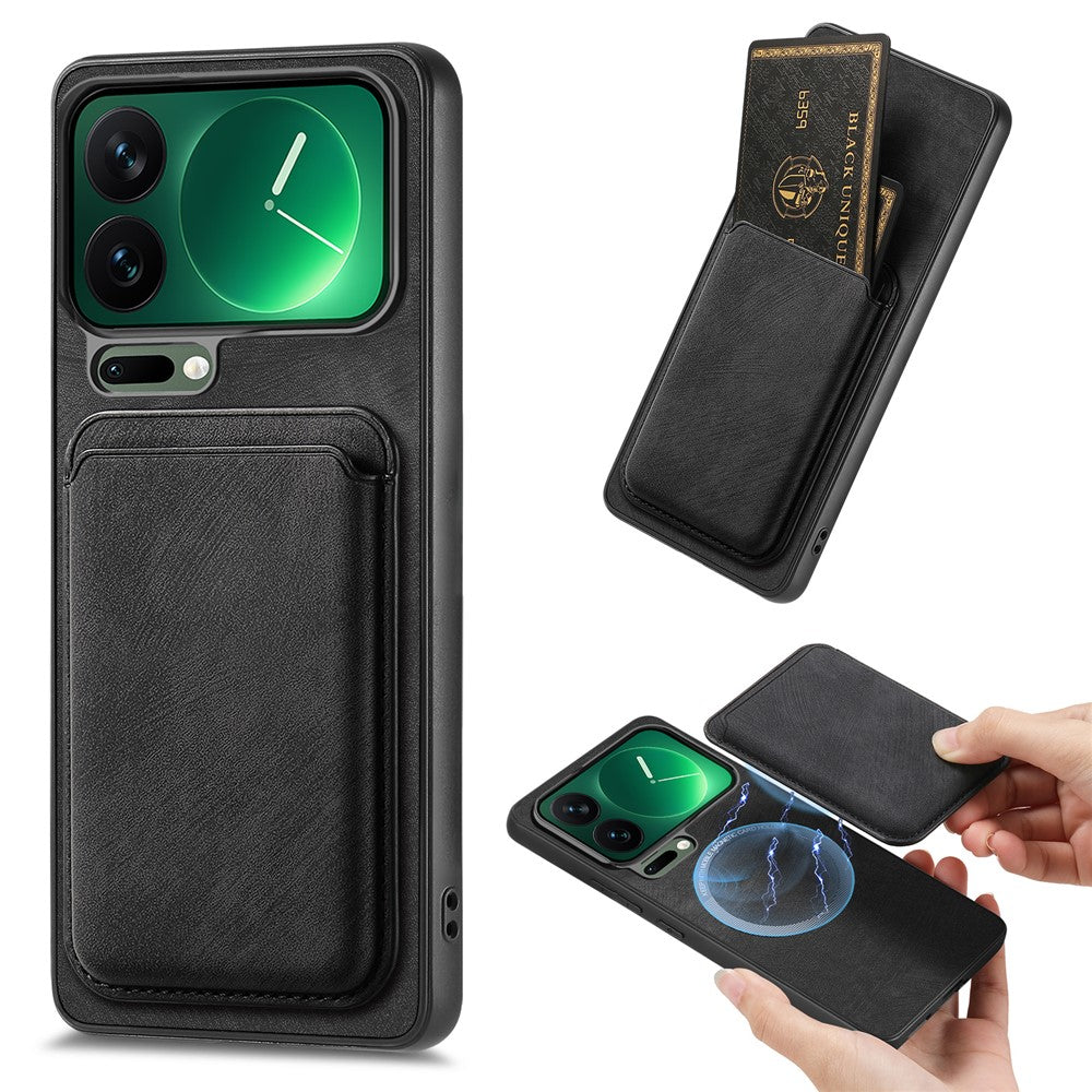 For Xiaomi 17 Pro Magnetic Case Retro Leather + TPU Phone Cover with Detachable Card Slot