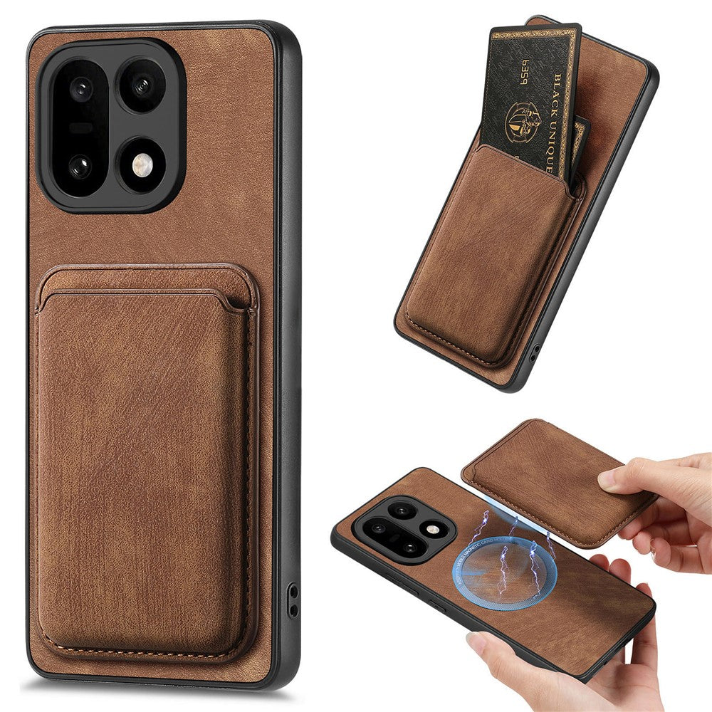Til OnePlus 15 5G Magnetisk Etui Retro Læder + TPU Telefoncover med Aftagelig Kortplads