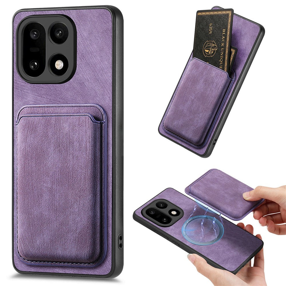 Til OnePlus 15 5G Magnetisk Etui Retro Læder + TPU Telefoncover med Aftagelig Kortplads
