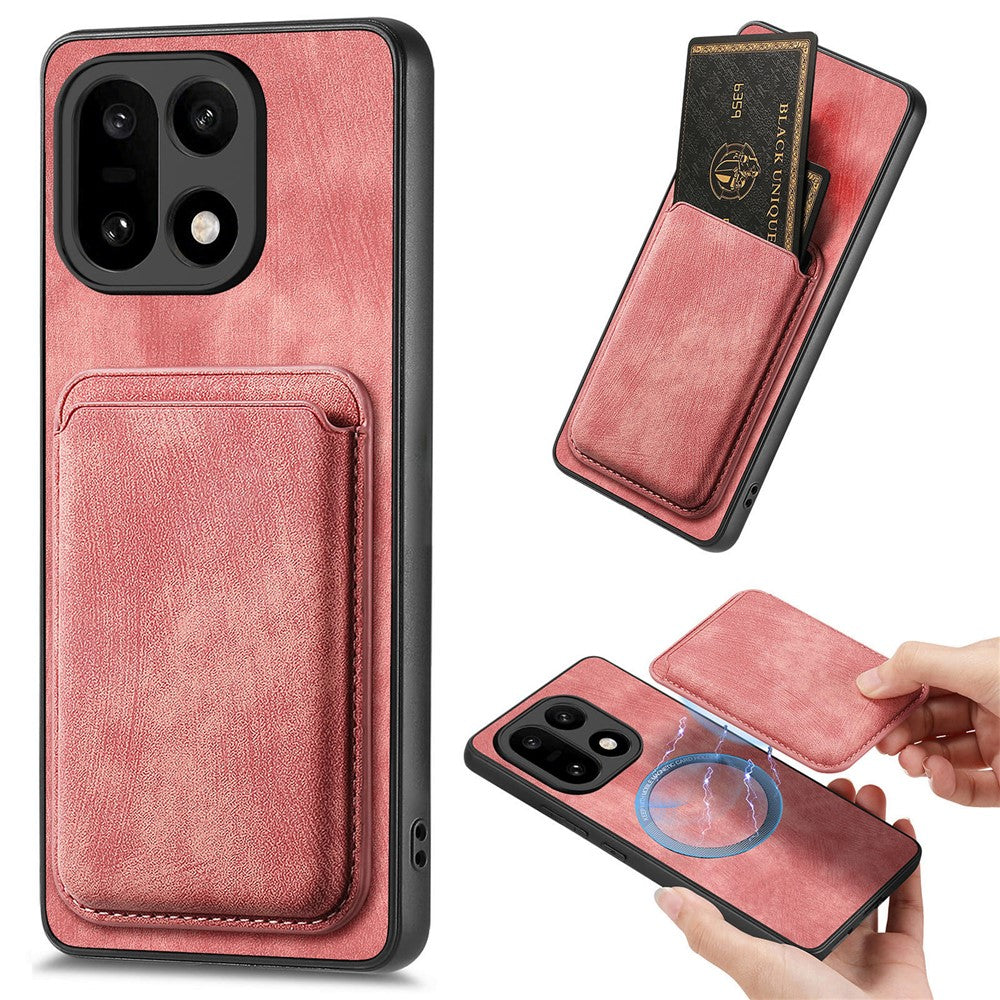Til OnePlus 15 5G Magnetisk Etui Retro Læder + TPU Telefoncover med Aftagelig Kortplads