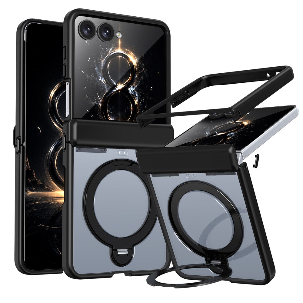 For Samsung Galaxy Z Flip8 Case Magnetic Rotatable Kickstand Hinge Protection PC + TPU Anti Drop Phone Cover