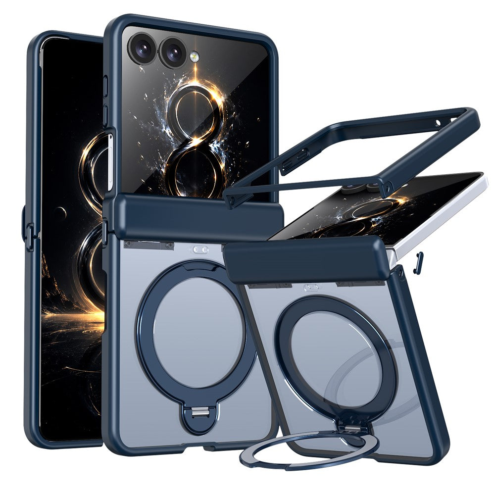 For Samsung Galaxy Z Flip8 Case Magnetic Rotatable Kickstand Hinge Protection PC + TPU Anti Drop Phone Cover