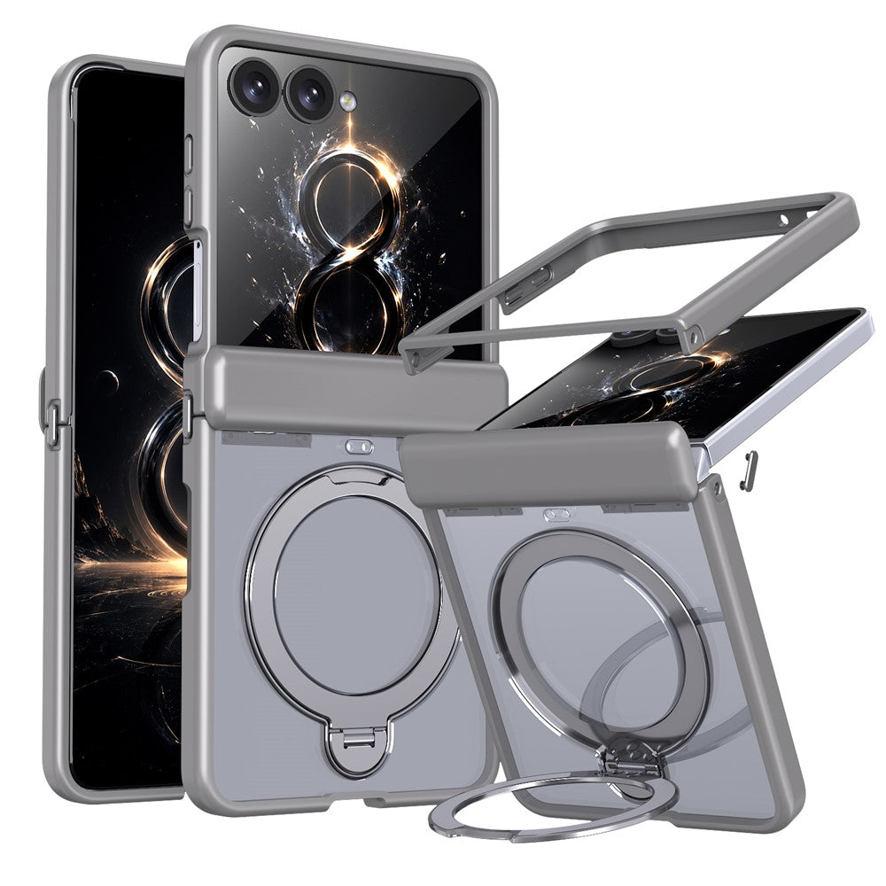 For Samsung Galaxy Z Flip8 Case Magnetic Rotatable Kickstand Hinge Protection PC + TPU Anti Drop Phone Cover