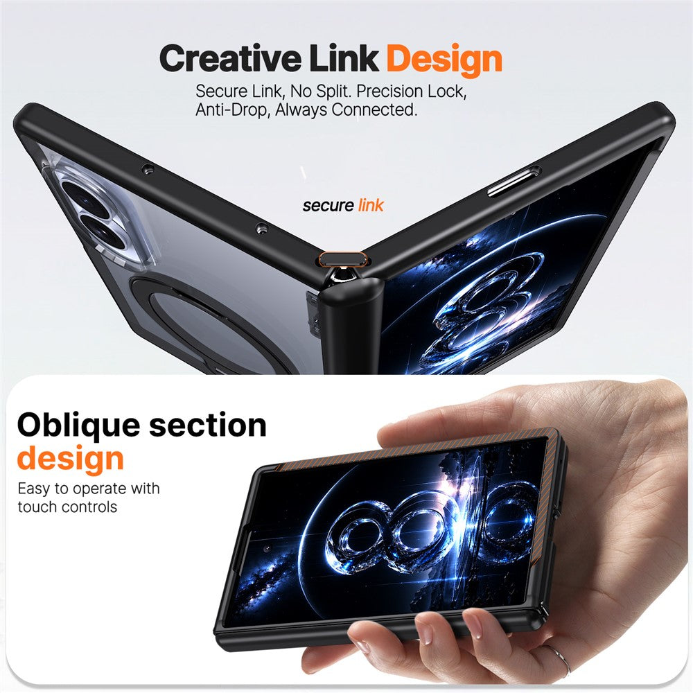 For Samsung Galaxy Z Fold8 Case Magnetic Rotatable Kickstand Hinge Protection PC + TPU Anti Drop Phone Cover