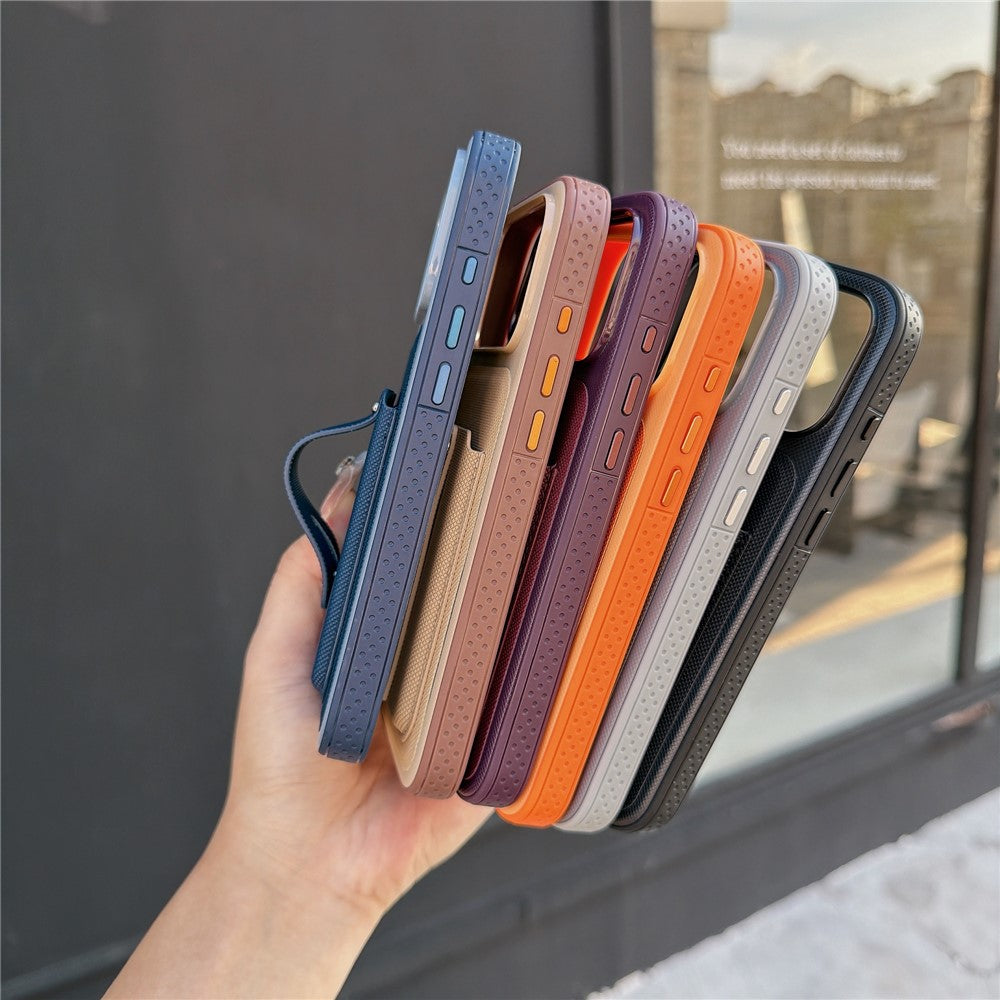 For iPhone 18 Pro / 17 Pro Case Card Slot Stretchable Kickstand Leather + TPU Phone Cover