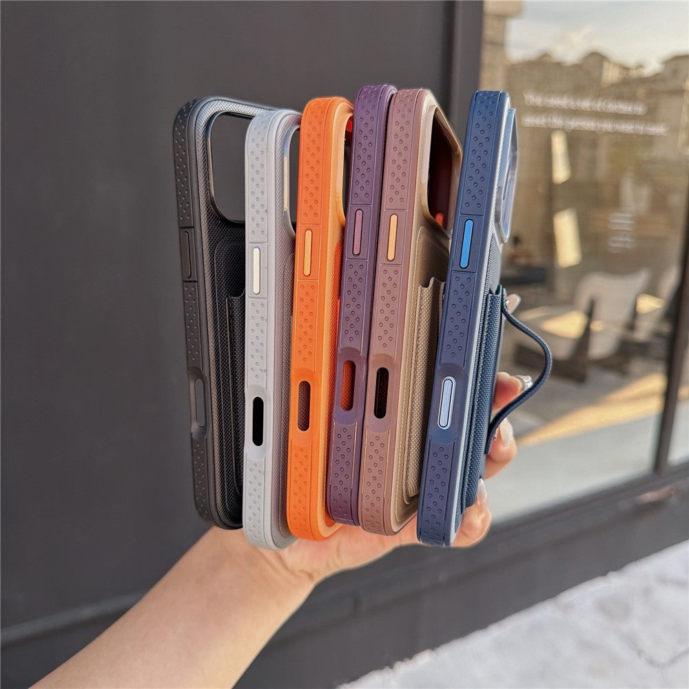 For iPhone 18 Pro / 17 Pro Case Card Slot Stretchable Kickstand Leather + TPU Phone Cover