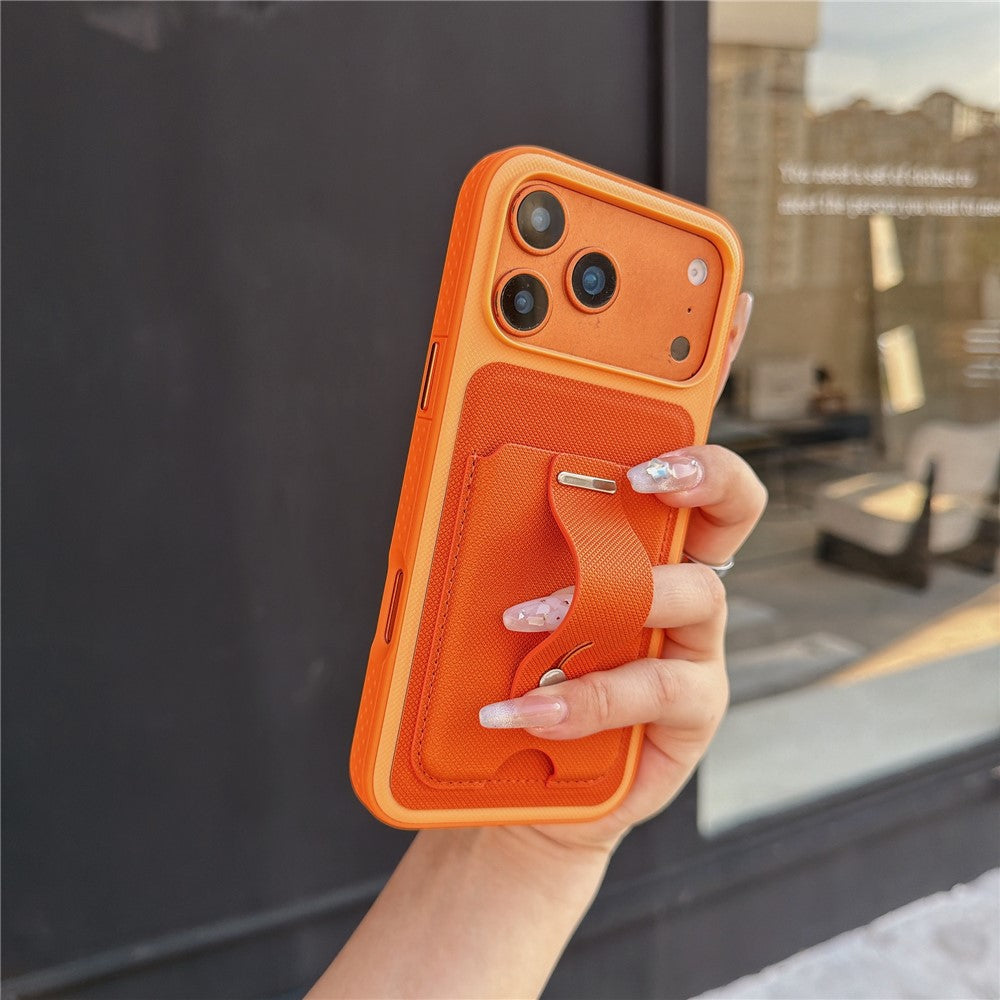 For iPhone 18 Pro Max / 17 Pro Max Case Card Slot Stretchable Kickstand Leather + TPU Phone Cover