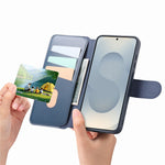 CASENEO Til Samsung Galaxy S26+ Magnetisk Etui RFID Blokerende Pung Aftageligt Læder Telefoncover med Håndledsrem