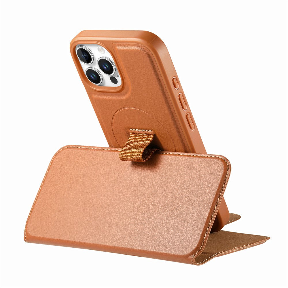 CASENEO For iPhone 13 Pro Max Magnetic Case RFID Blocking Wallet Detachable Leather Phone Cover with Wristband