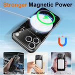 For iPhone 18 Pro / 17 Pro Magnetic Case Glitter TPU Shockproof Phone Cover with Lanyard