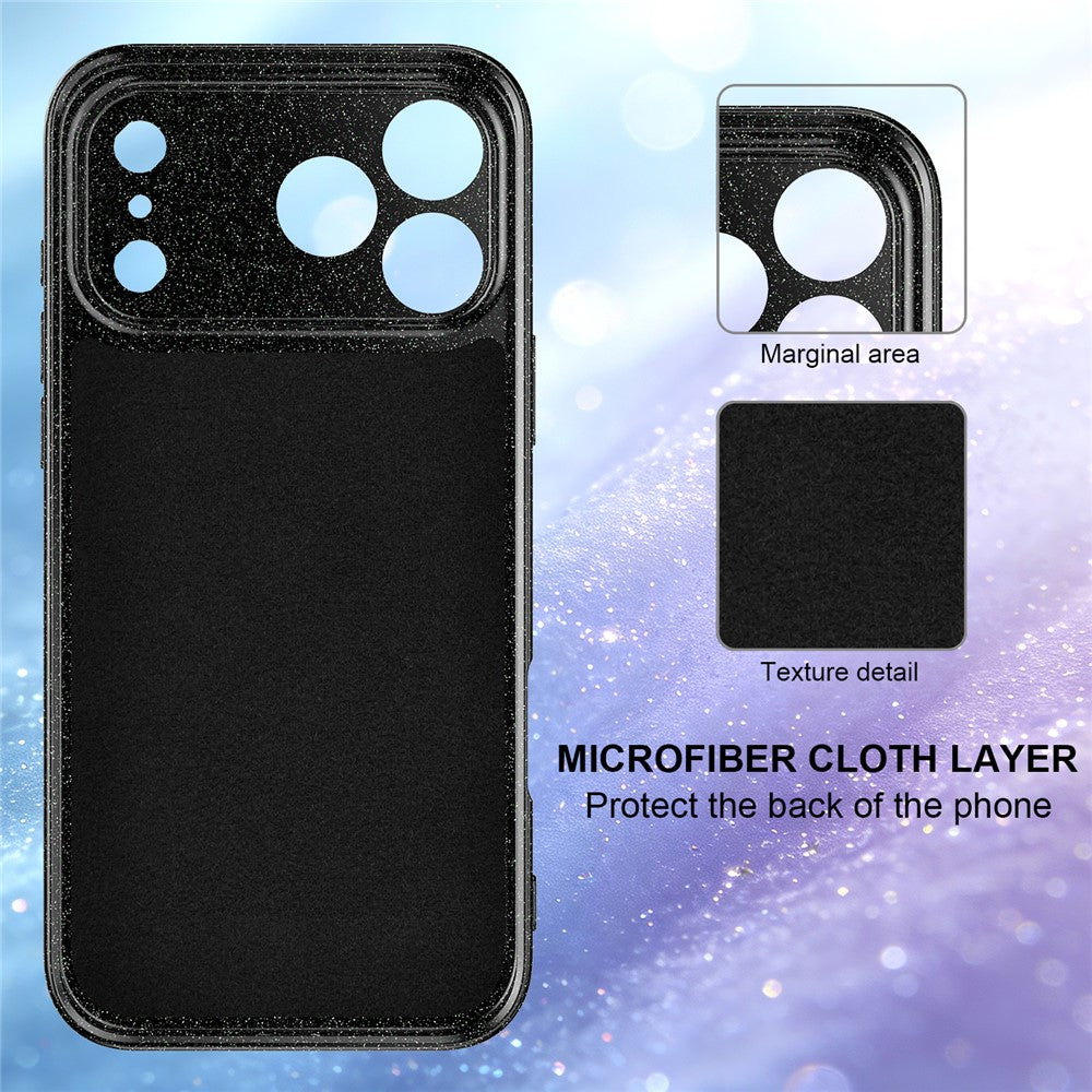 For iPhone 18 Pro / 17 Pro Magnetic Case Glitter TPU Shockproof Phone Cover with Lanyard