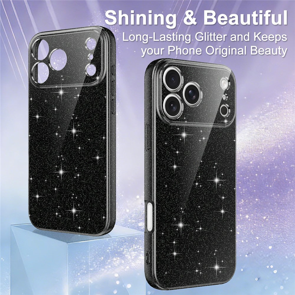 For iPhone 18 Pro Max  /  17 Pro Max Magnetic Case Glitter TPU Shockproof Phone Cover with Lanyard