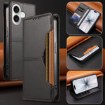 For iPhone 18 / iPhone 17 Wallet Case External Card Slot Magnetic Closing Leather Phone Cover