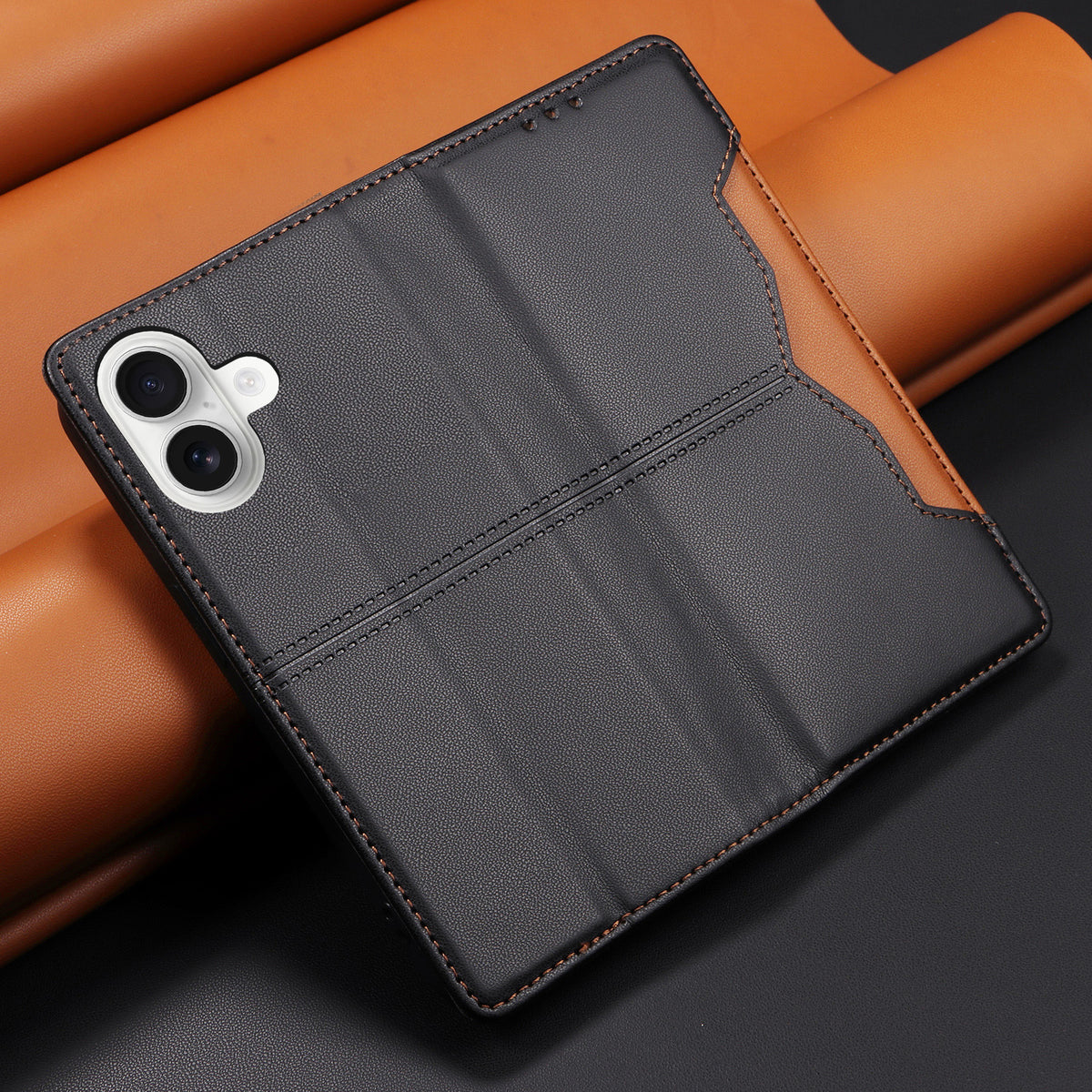 For iPhone 18 / iPhone 17 Wallet Case External Card Slot Magnetic Closing Leather Phone Cover