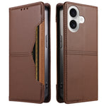 For iPhone 18 / iPhone 17 Wallet Case External Card Slot Magnetic Closing Leather Phone Cover