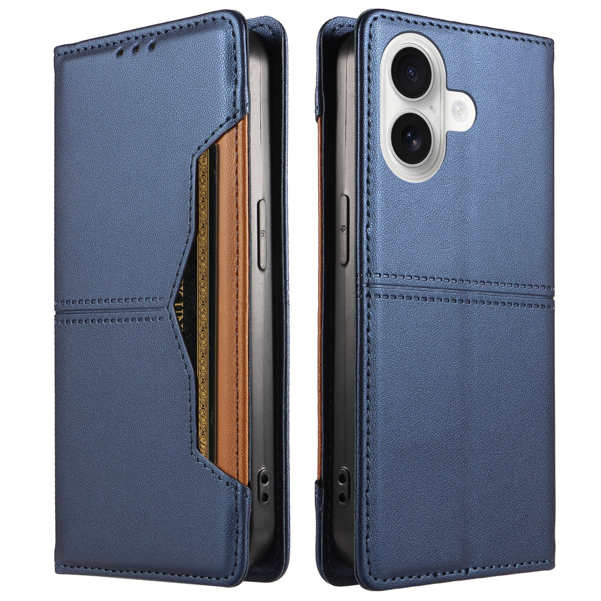 For iPhone 18 / iPhone 17 Wallet Case External Card Slot Magnetic Closing Leather Phone Cover