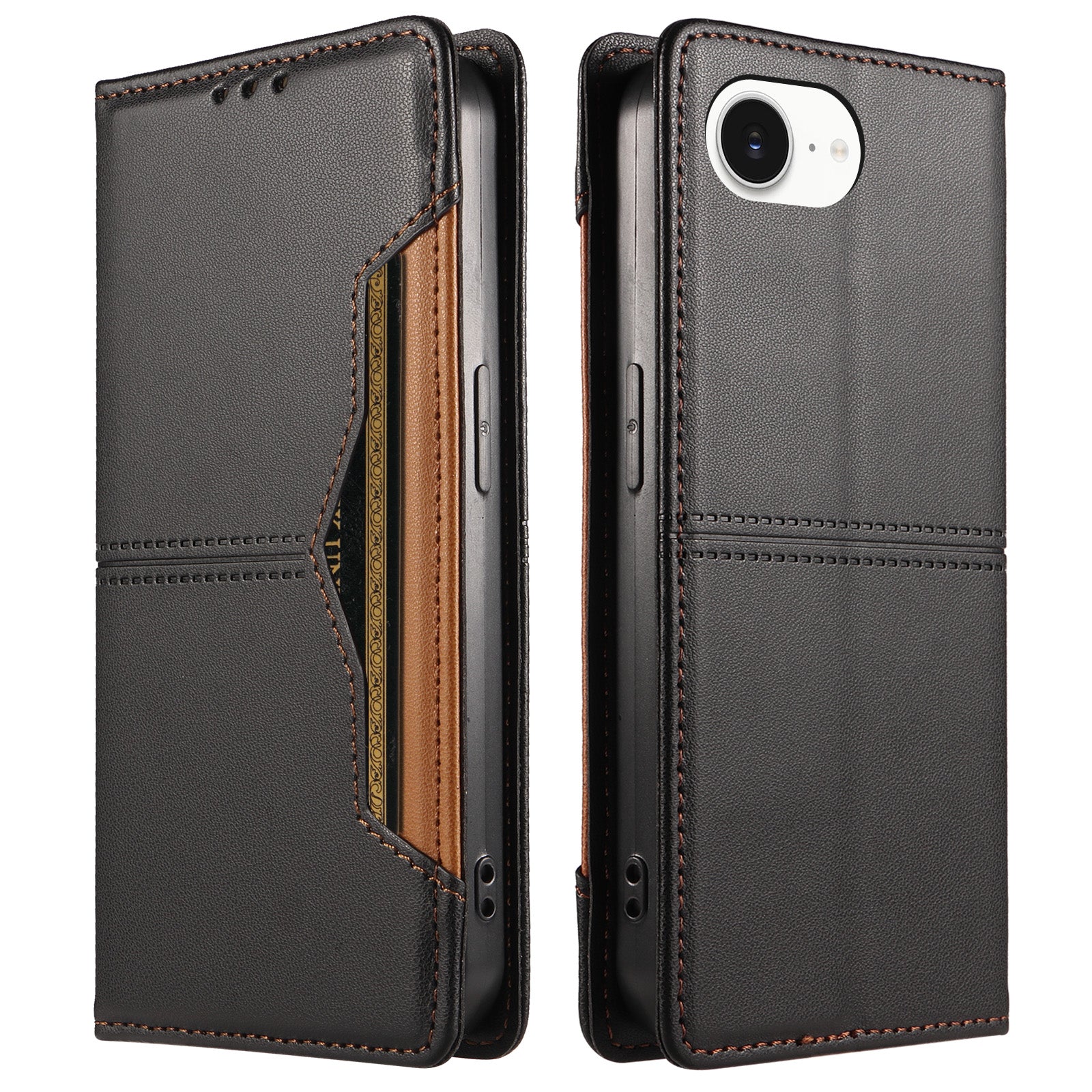 Til iPhone 17e / iPhone 16e Pungcover Ekstern Kortplads Magnetisk Lukning Læder Telefoncover