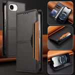 For iPhone 17th / iPhone 16th Wallet Case External Card Slot Magnetic Closure Leather Phone Cover