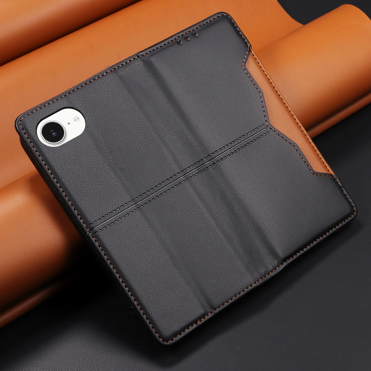 For iPhone 17th / iPhone 16th Wallet Case External Card Slot Magnetic Closure Leather Phone Cover