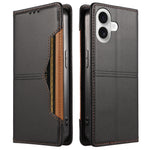 For iPhone 16 Plus Wallet Case External Card Slot Magnetic Closing Leather Phone Cover