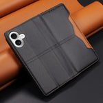 For iPhone 16 Plus Wallet Case External Card Slot Magnetic Closing Leather Phone Cover