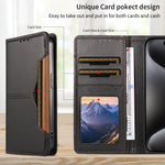 For iPhone 16 Plus Wallet Case External Card Slot Magnetic Closing Leather Phone Cover