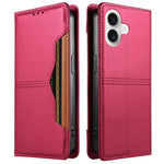 For iPhone 16 Plus Wallet Case External Card Slot Magnetic Closing Leather Phone Cover