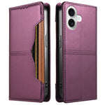 For iPhone 16 Plus Wallet Case External Card Slot Magnetic Closing Leather Phone Cover