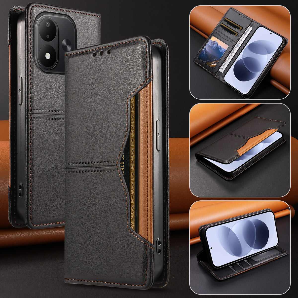 For Xiaomi Redmi Note 17 4G (Global) / Note 17 5G (Global) / Note 17 (India / China) 5G Wallet Case External Card Slot Magnetic Closing Leather Phone Cover