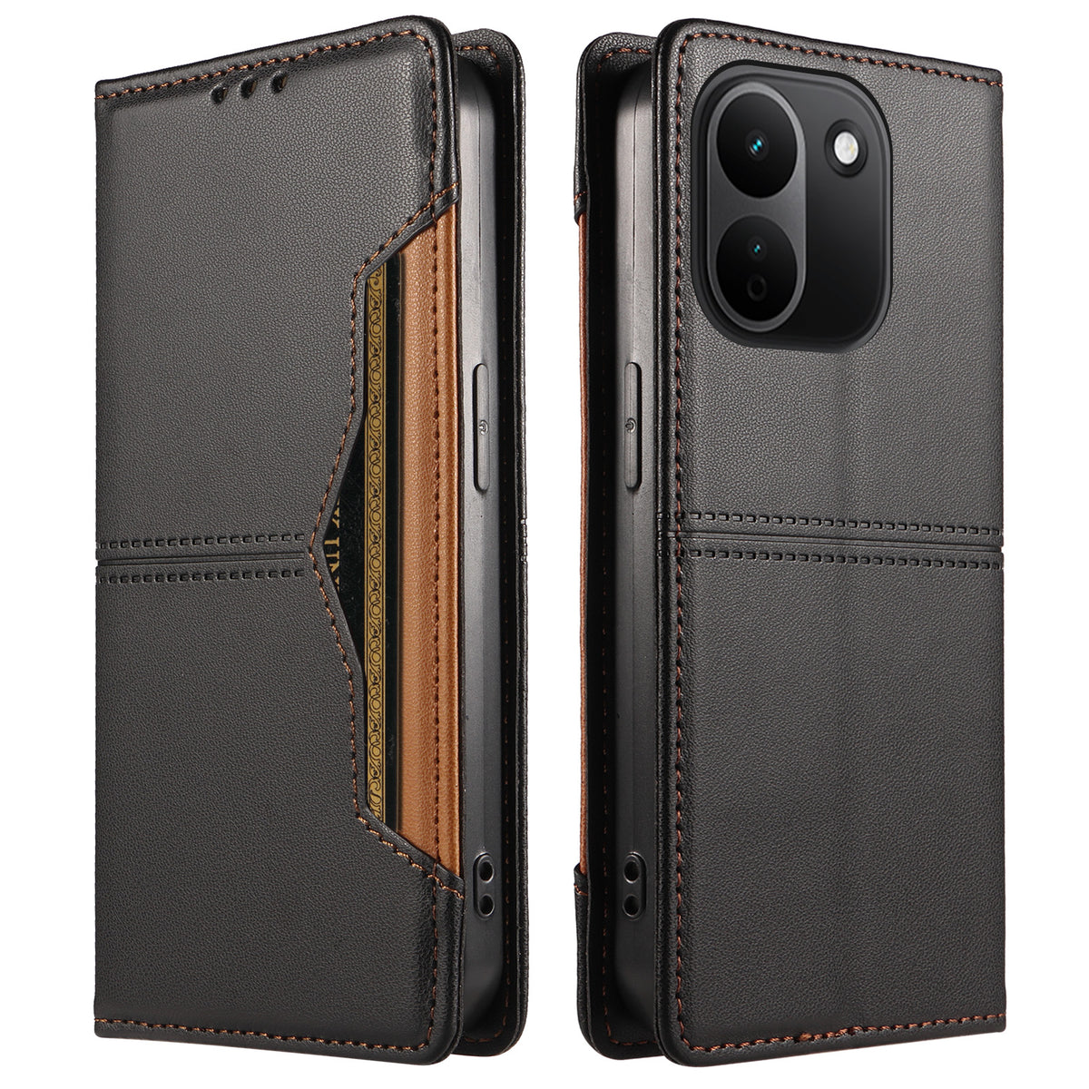 Xiaomi Redmi Note 17 Pro+ 5G Plånboksfodral Externt Kortfack Magnetiskt Stängande Lädermobilfodral