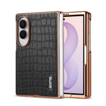 AZNS For Samsung Galaxy Z Fold8 Case Electroplating Crocodile Texture PU + TPU Phone Cover