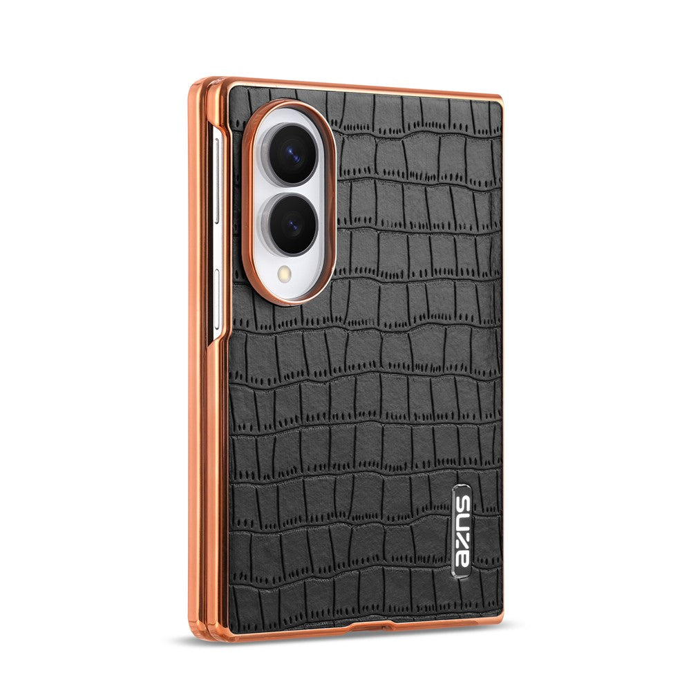 AZNS For Samsung Galaxy Z Fold8 Case Electroplating Crocodile Texture PU + TPU Phone Cover