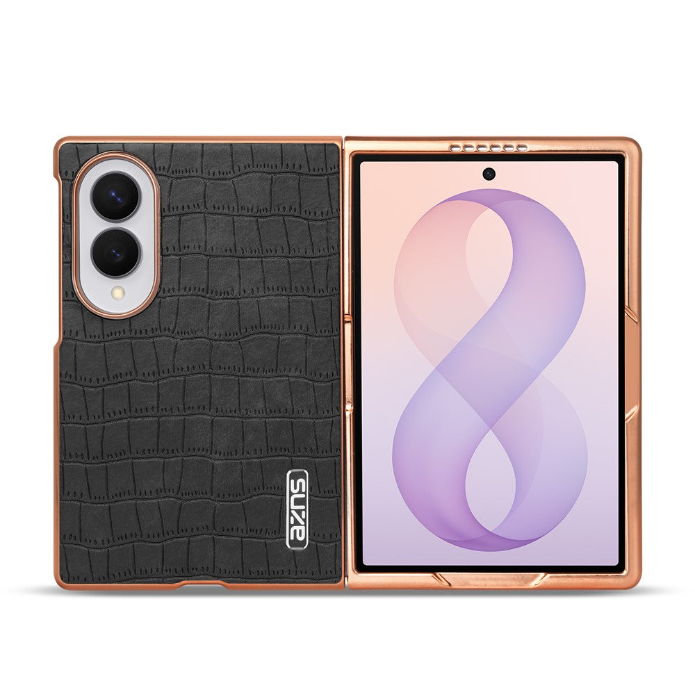 AZNS For Samsung Galaxy Z Fold8 Case Electroplating Crocodile Texture PU + TPU Phone Cover