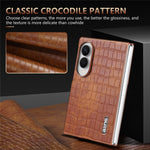 AZNS For Samsung Galaxy Z Fold8 Case Electroplating Crocodile Texture PU + TPU Phone Cover