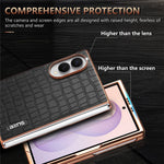 AZNS For Samsung Galaxy Z Fold8 Case Electroplating Crocodile Texture PU + TPU Phone Cover