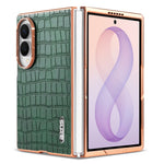 AZNS For Samsung Galaxy Z Fold8 Case Electroplating Crocodile Texture PU + TPU Phone Cover