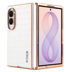 AZNS For Samsung Galaxy Z Fold8 Case Electroplating Crocodile Texture PU + TPU Phone Cover