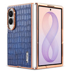 AZNS For Samsung Galaxy Z Fold8 Case Electroplating Crocodile Texture PU + TPU Phone Cover