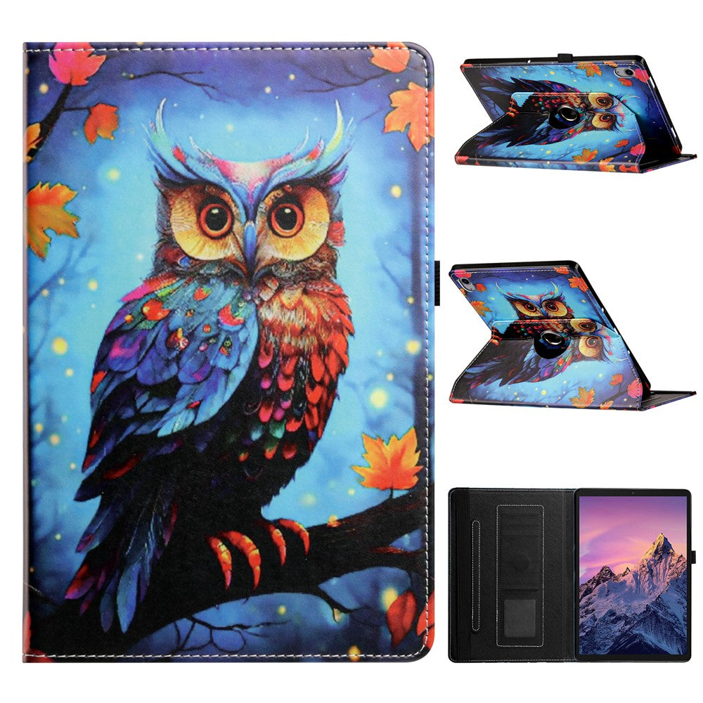 Til Samsung Galaxy Tab S11 Cover Rotation Stand Mønster PU Læder + TPU Tablet Cover