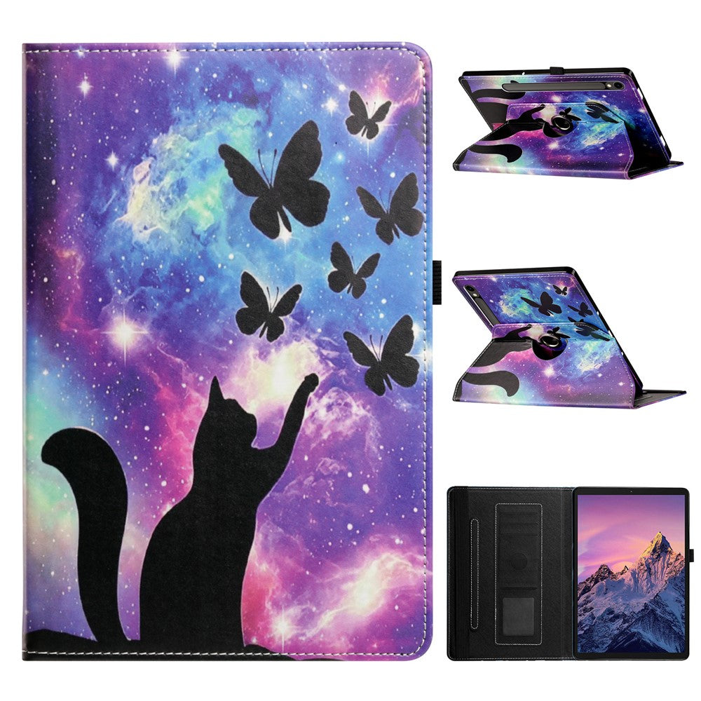 For Samsung Galaxy Tab S10 FE+ Case Rotation Stand Pattern PU Leather + TPU Tablet Cover