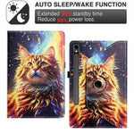 For Samsung Galaxy Tab S9 / Tab S9 FE / Tab S10 FE Case Rotation Stand Pattern PU Leather + TPU Tablet Cover