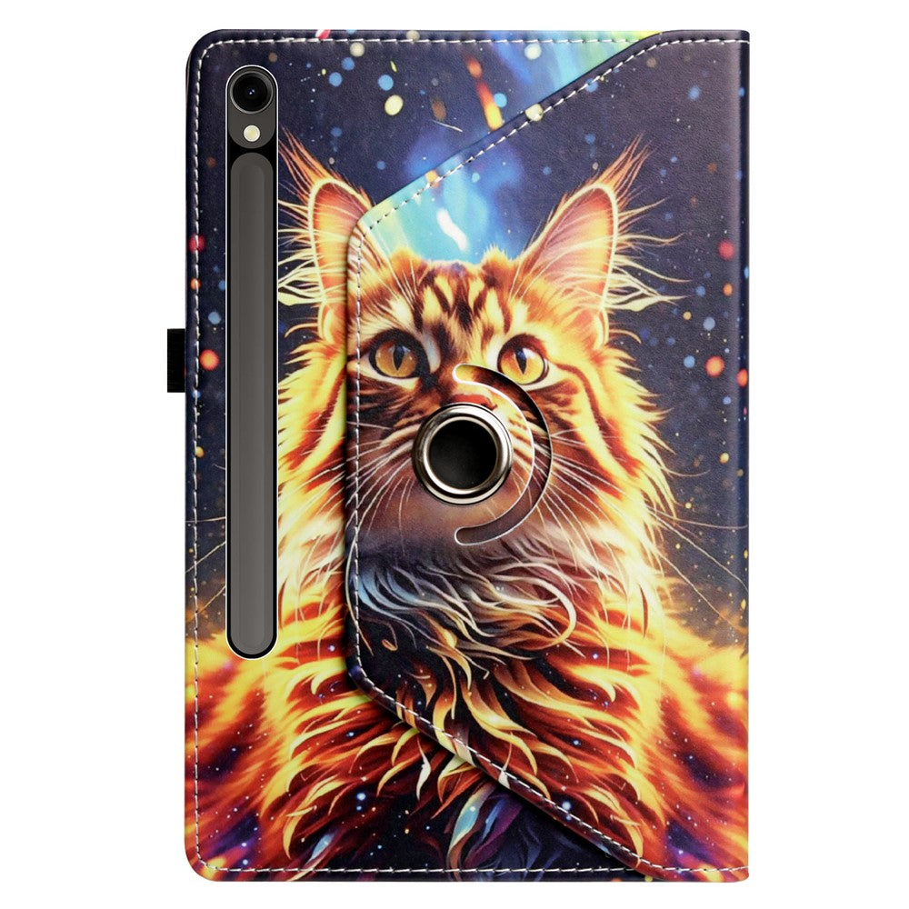 For Samsung Galaxy Tab S9 / Tab S9 FE / Tab S10 FE Case Rotation Stand Pattern PU Leather + TPU Tablet Cover
