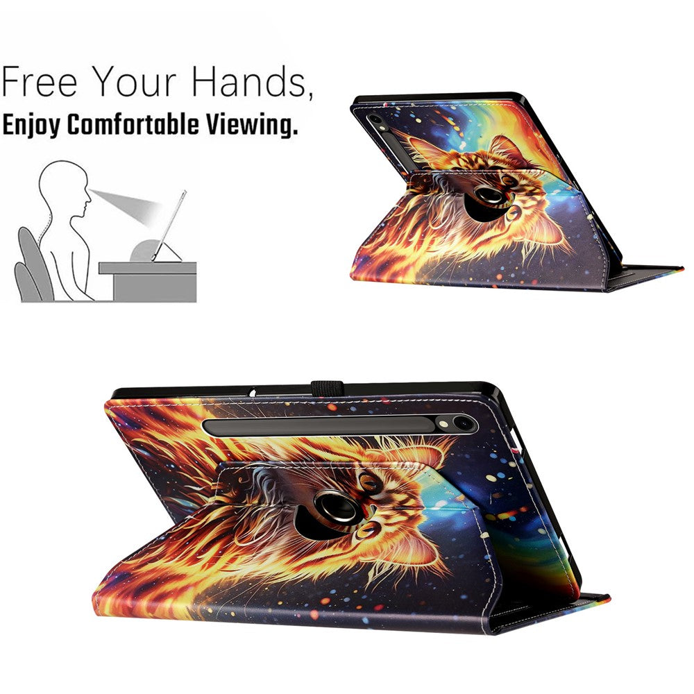Til Samsung Galaxy Tab S10+ / Galaxy Tab S9+ / Galaxy Tab S9 FE+ Cover Roterende Stand Mønster PU Læder + TPU Tablet Cover